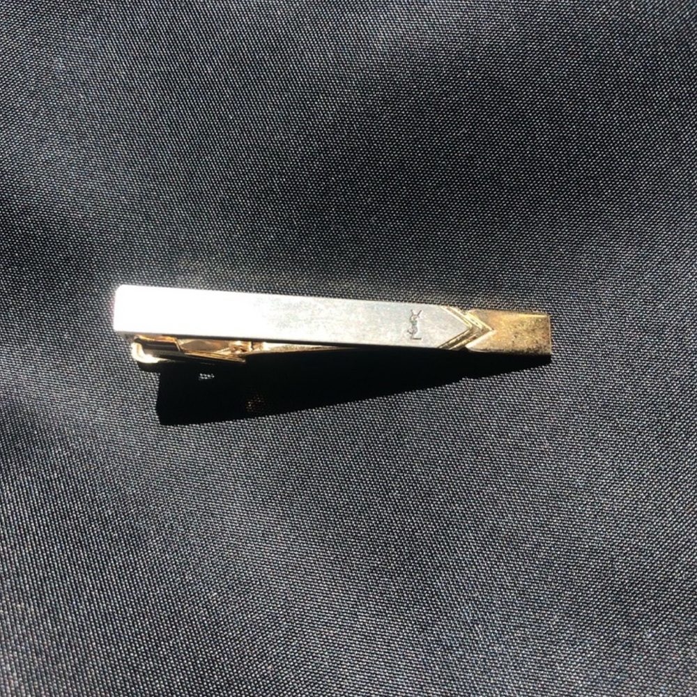 Vintage Yves Saint Laurent Two Tone Tie Clip - Picture 4 of 8
